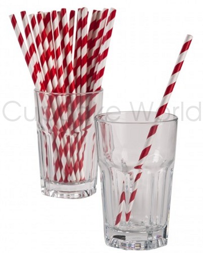 ROBERT GORDON RETRO PARTY PAPER STRAWS RED STRIPE 24PK ROBERT GORDON RETRO PARTY PAPER STRAWS RED STRIPE 24PK